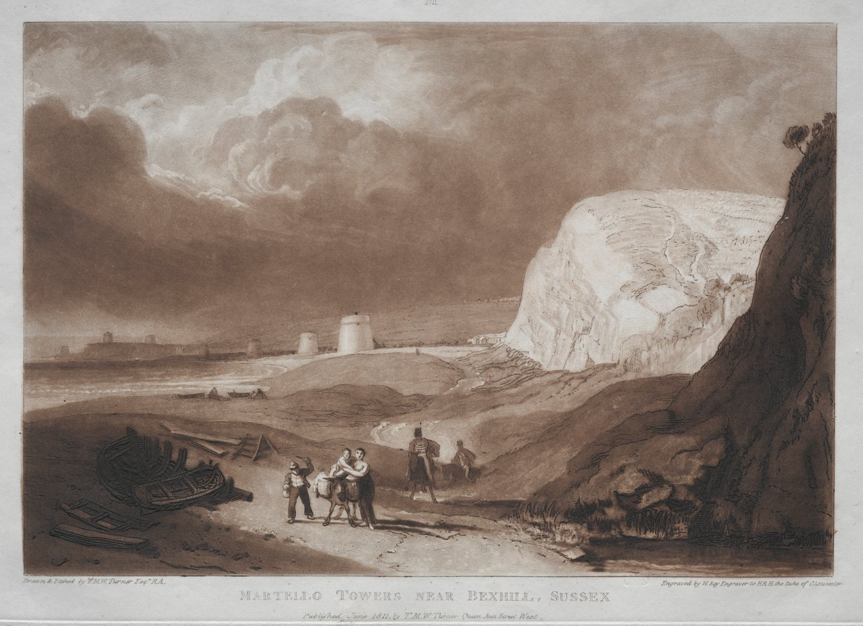 Zeszyt: Martello Towers, niedaleko Bexhill, Sussex autorstwa Joseph Mallord William Turner