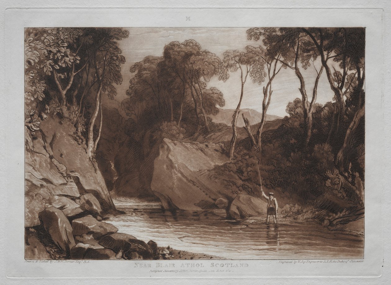 Book of Studies: Near Blain Athol, Szkocja. autorstwa Joseph Mallord William Turner