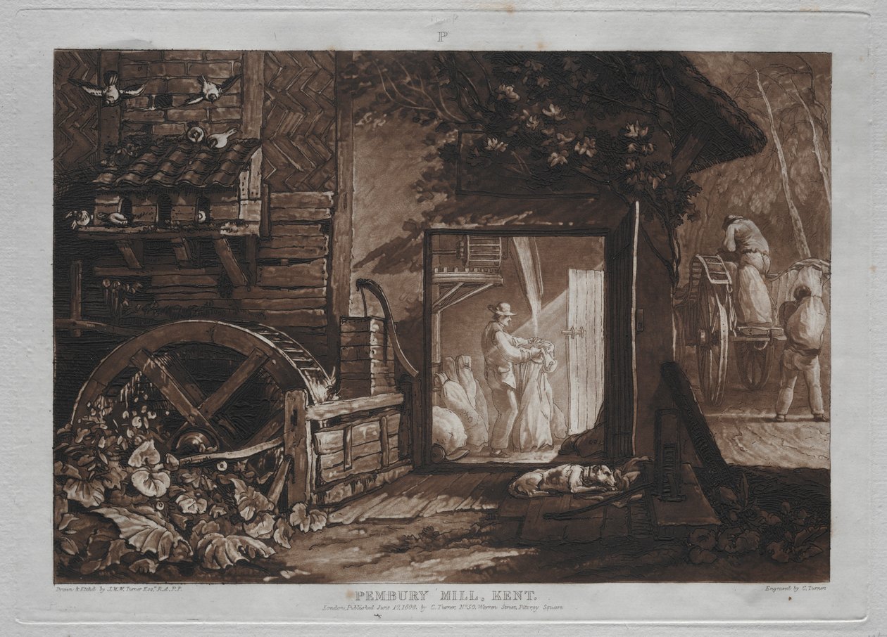 Liber Studiorum: Pembury Mill, Kent autorstwa Joseph Mallord William Turner