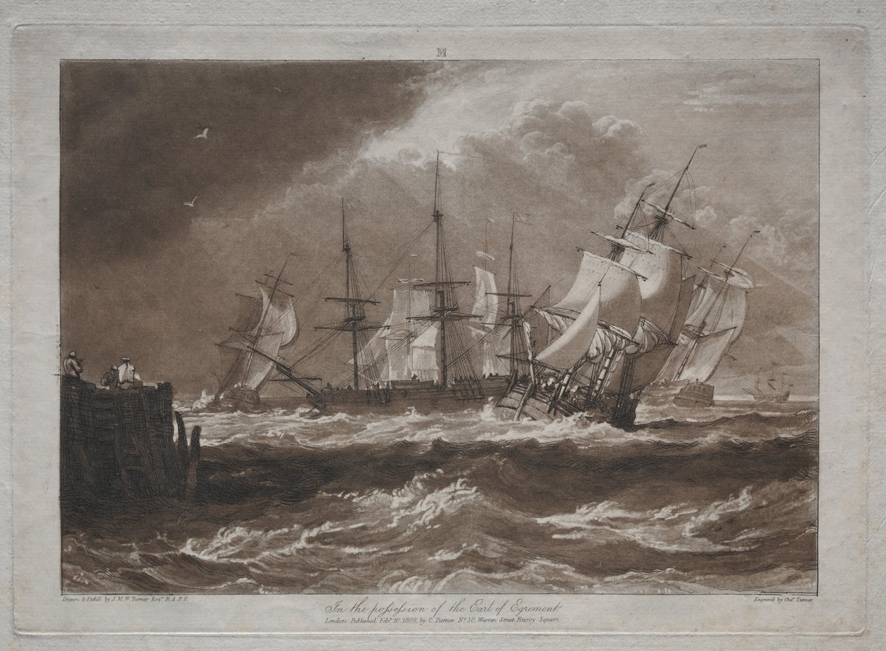 Liber Studiorum: Statki na wietrze autorstwa Joseph Mallord William Turner