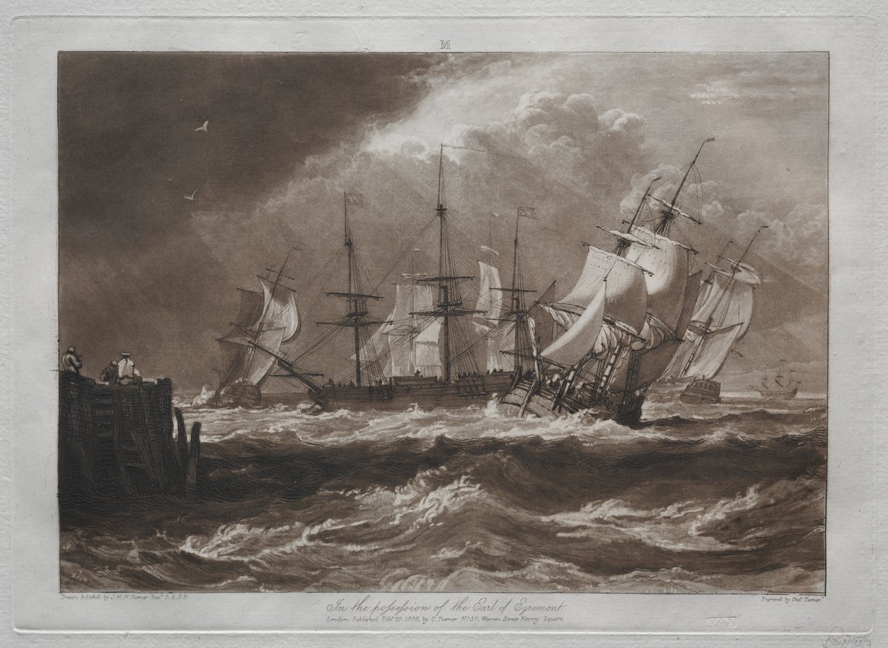 Liber Studiorum: Statki na wietrze autorstwa Joseph Mallord William Turner