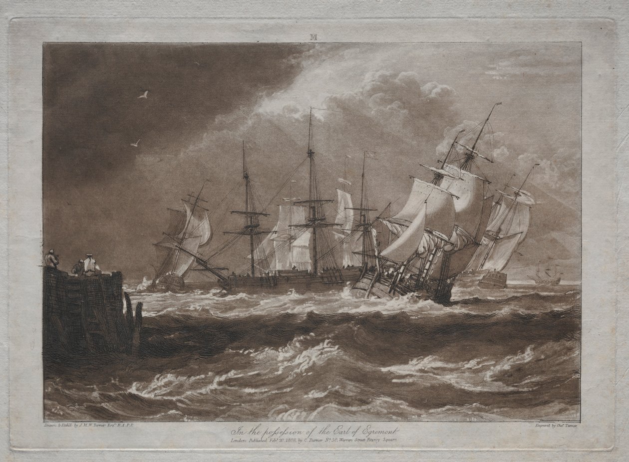 Liber Studiorum: Statki na wietrze. autorstwa Joseph Mallord William Turner