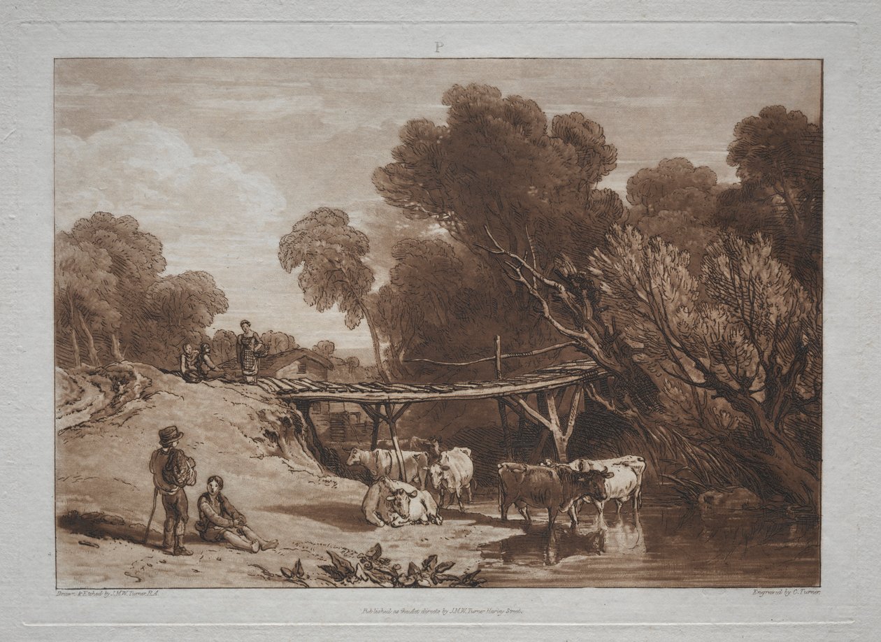 Liber Studiorum: Most i krowy autorstwa Joseph Mallord William Turner