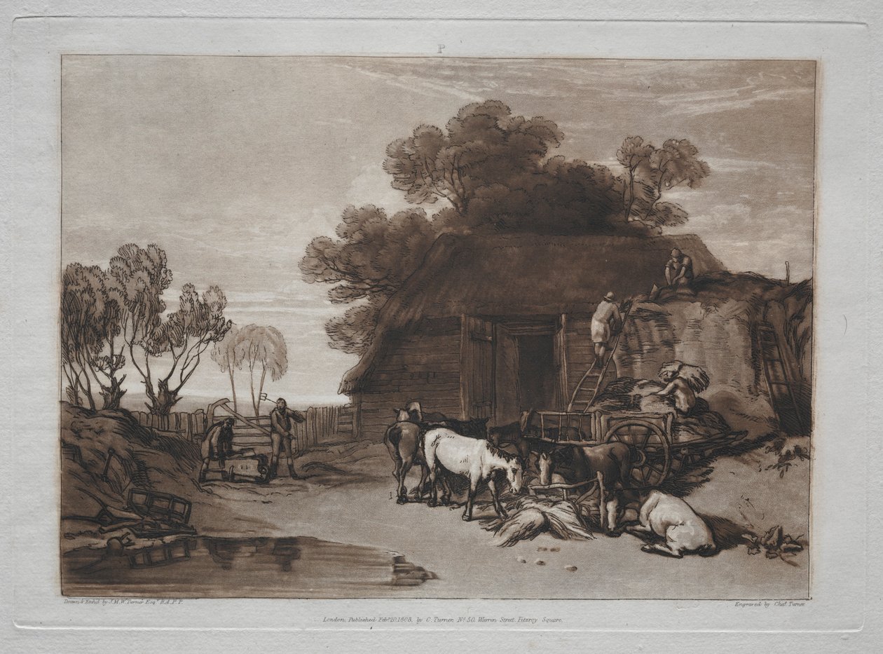 Liber Studiorum: Podwórko słomy. autorstwa Joseph Mallord William Turner