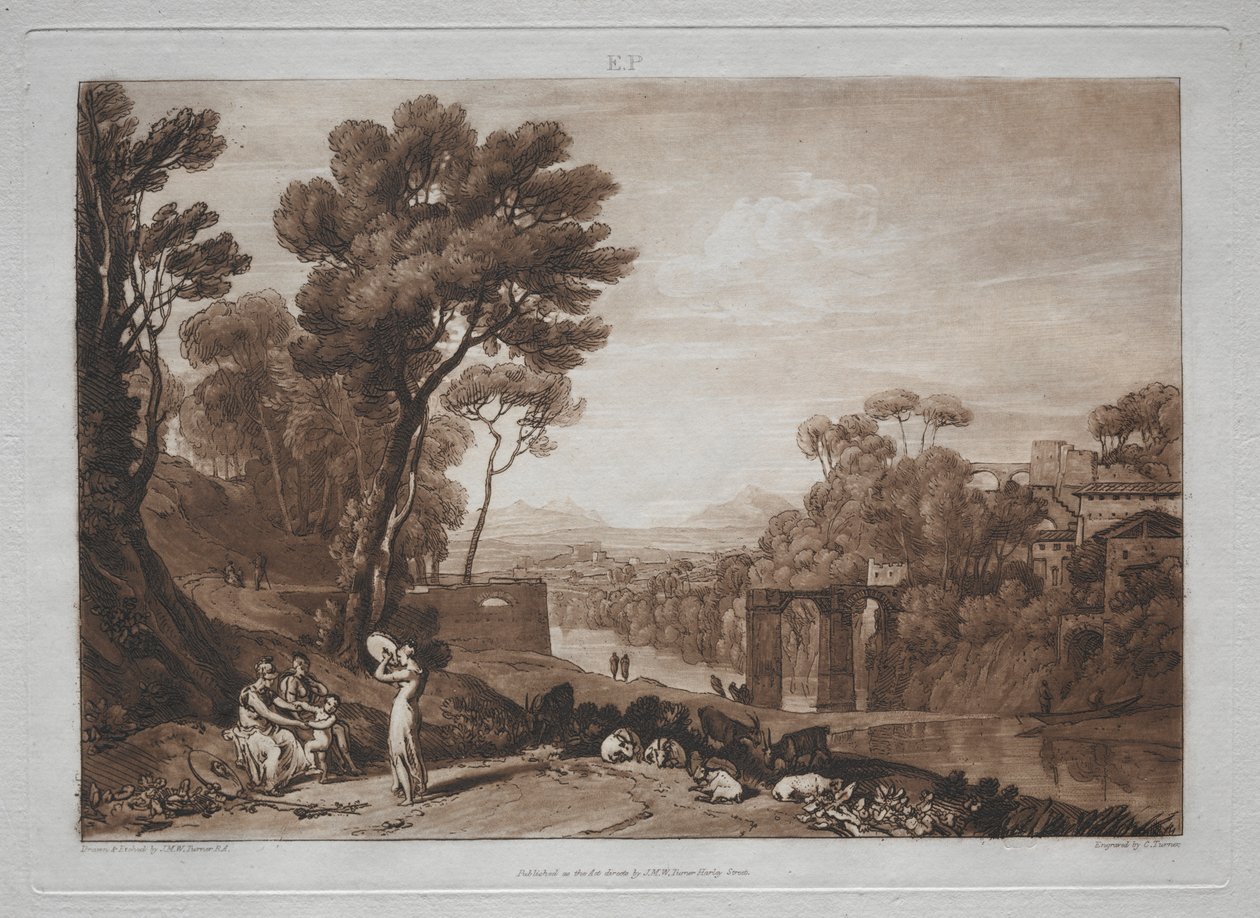 Liber Studiorum: Kobieta i tamburyn autorstwa Joseph Mallord William Turner