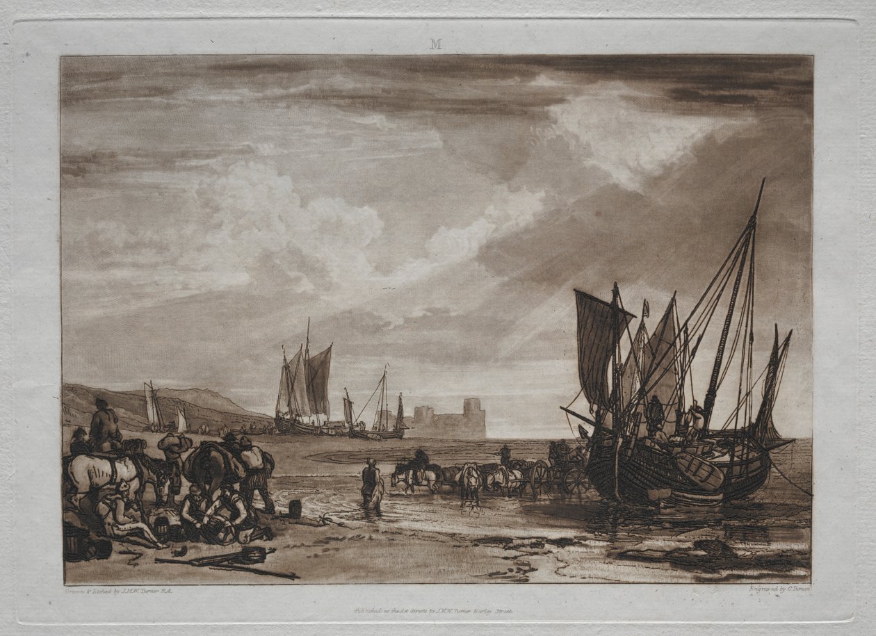Studium: Rozładunek statków autorstwa Joseph Mallord William Turner