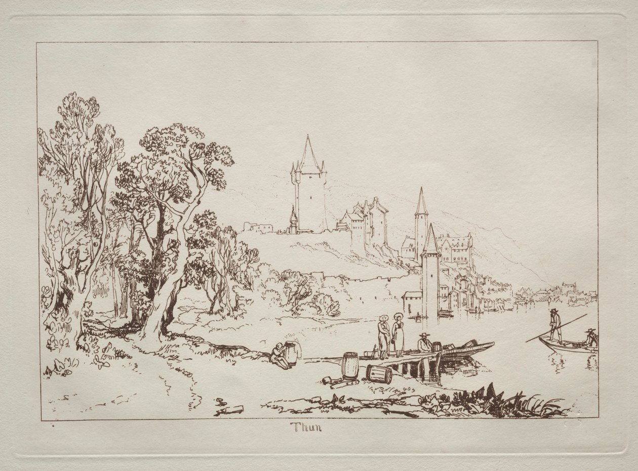 Liber Studiorum: Ville de Thun, Szwajcaria. autorstwa Joseph Mallord William Turner