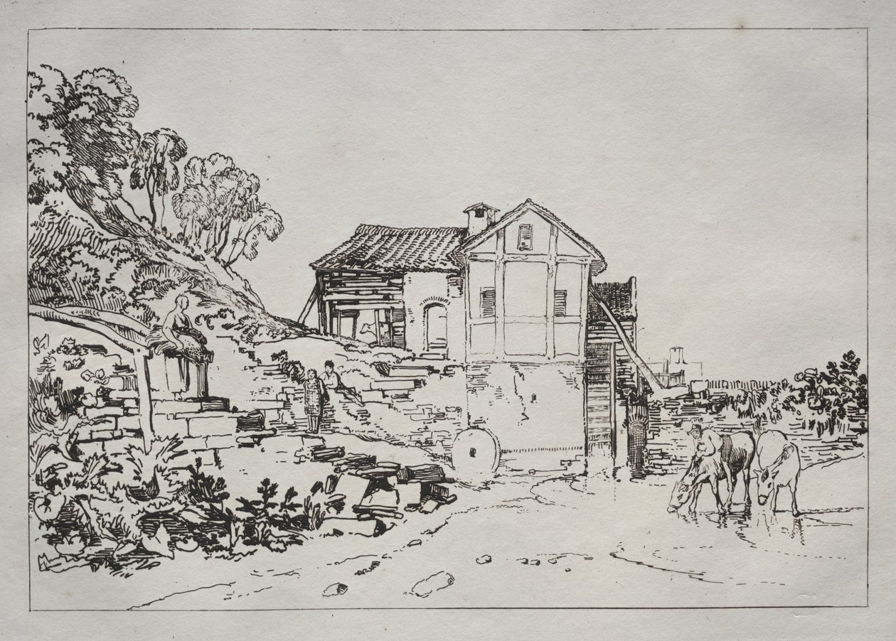 Księga studiów: Młyn wodny autorstwa Joseph Mallord William Turner