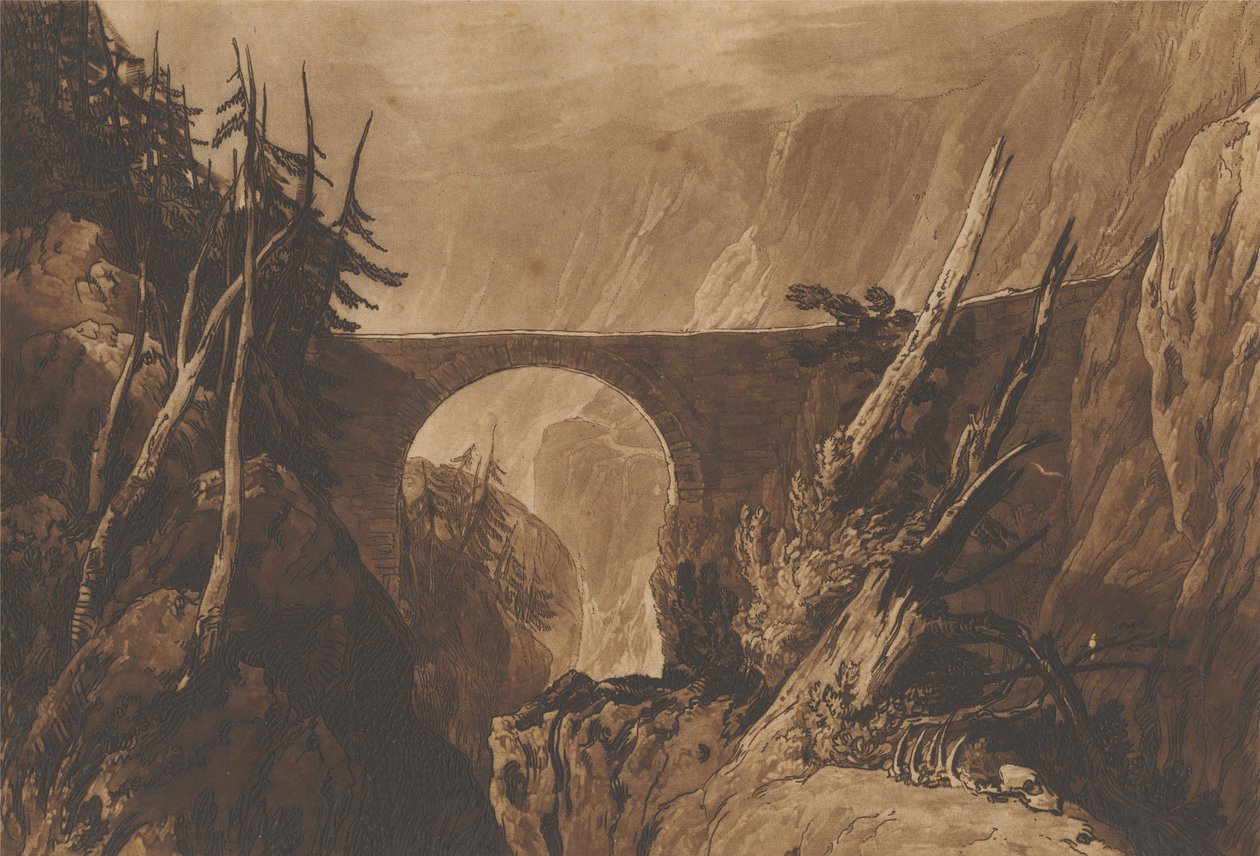 Mały Diabelski Most nad rzeką Reuss powyżej Altdorfu, Szwajcaria autorstwa Joseph Mallord William Turner