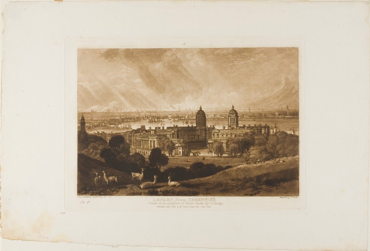 Londyn z Greenwich, płyta 26 z Liber Studiorum autorstwa Joseph Mallord William Turner