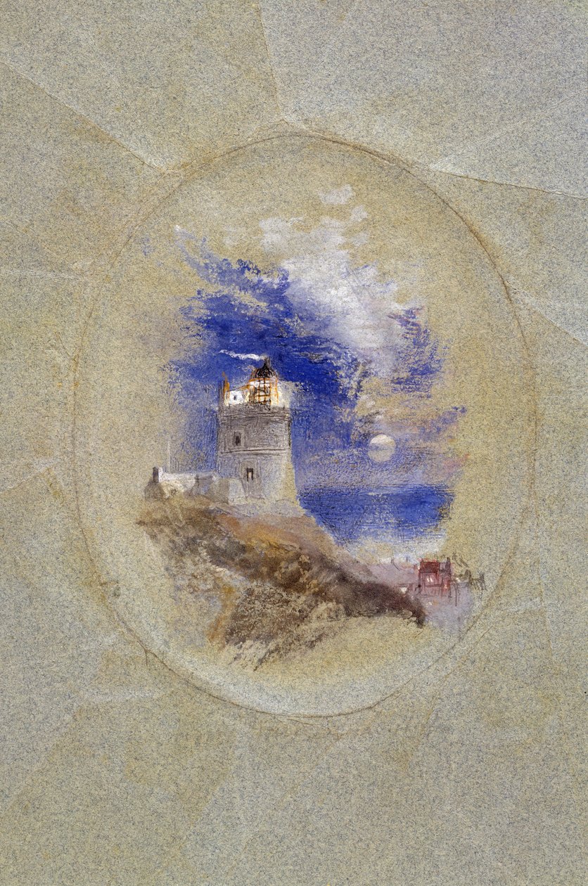 Latarnia morska Lowestoffe, ok. 1827 r. (gwasz na papierze) autorstwa Joseph Mallord William Turner