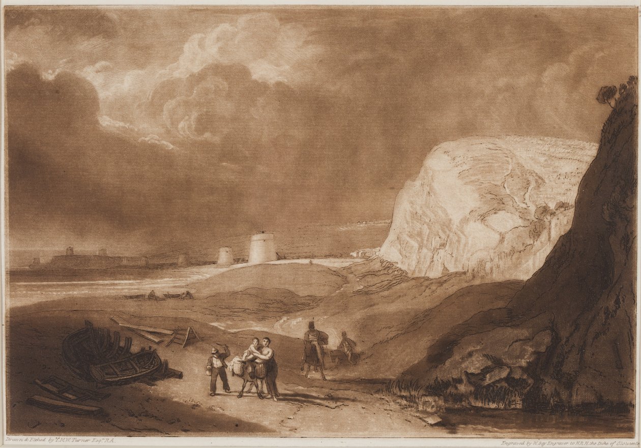 Wieże Martello w pobliżu Bexhill, Sussex, 1811 autorstwa Joseph Mallord William Turner