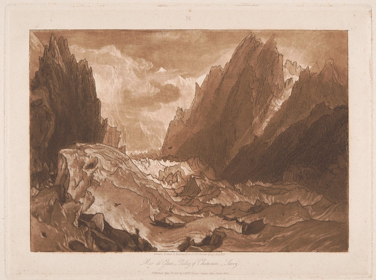 Mer de Glace, Dolina Chamonix, Sabaudia autorstwa Joseph Mallord William Turner