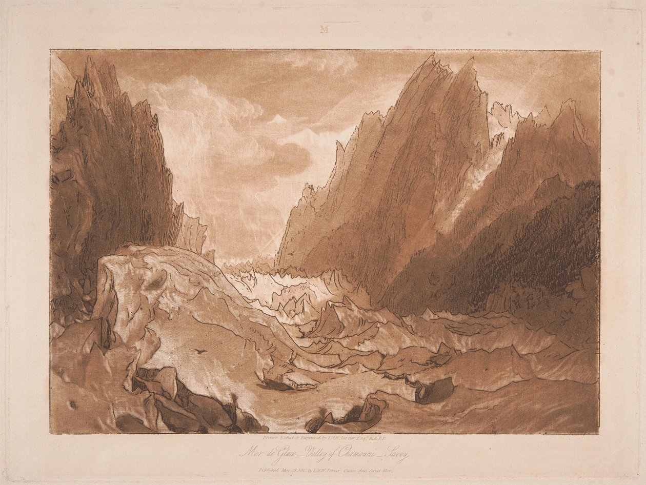Mer de Glace, dolina Chamonix, Sabaudia autorstwa Joseph Mallord William Turner