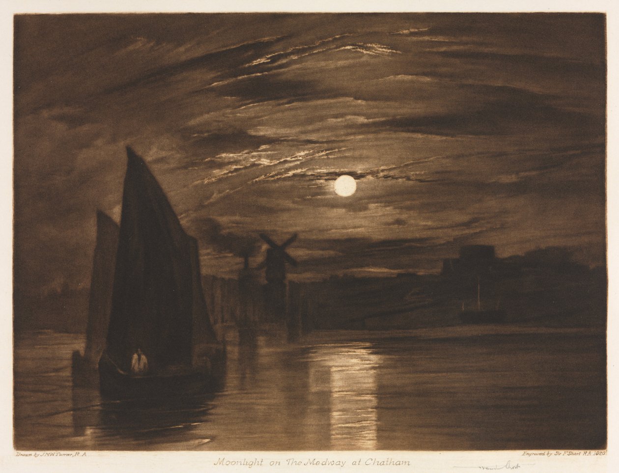 Światło księżyca na Medway w Chatham, 1920. autorstwa Joseph Mallord William Turner