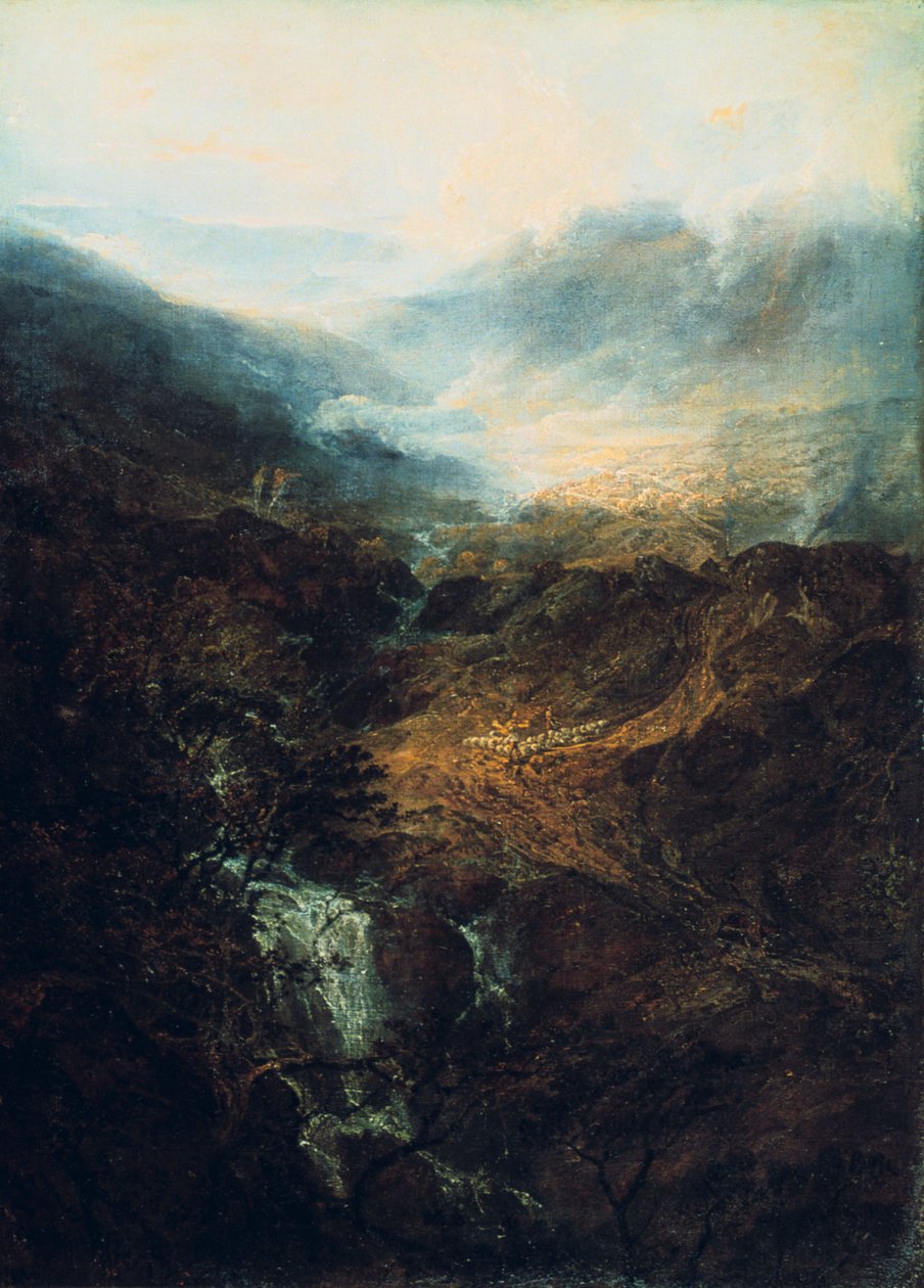 Poranek wśród Coniston Fells, Cumberland, 1798 autorstwa Joseph Mallord William Turner