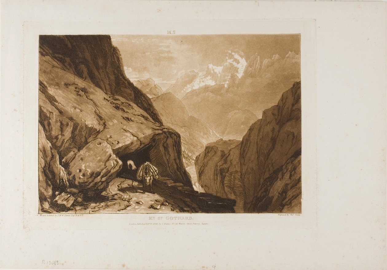 Góra Świętego Gotarda, płyta 9 z Liber Studiorum autorstwa Joseph Mallord William Turner