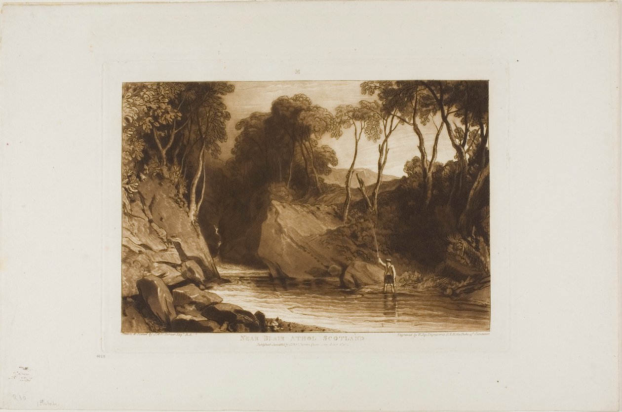 Niedaleko Blair Athol, tablica 30 z Liber Studiorum autorstwa Joseph Mallord William Turner