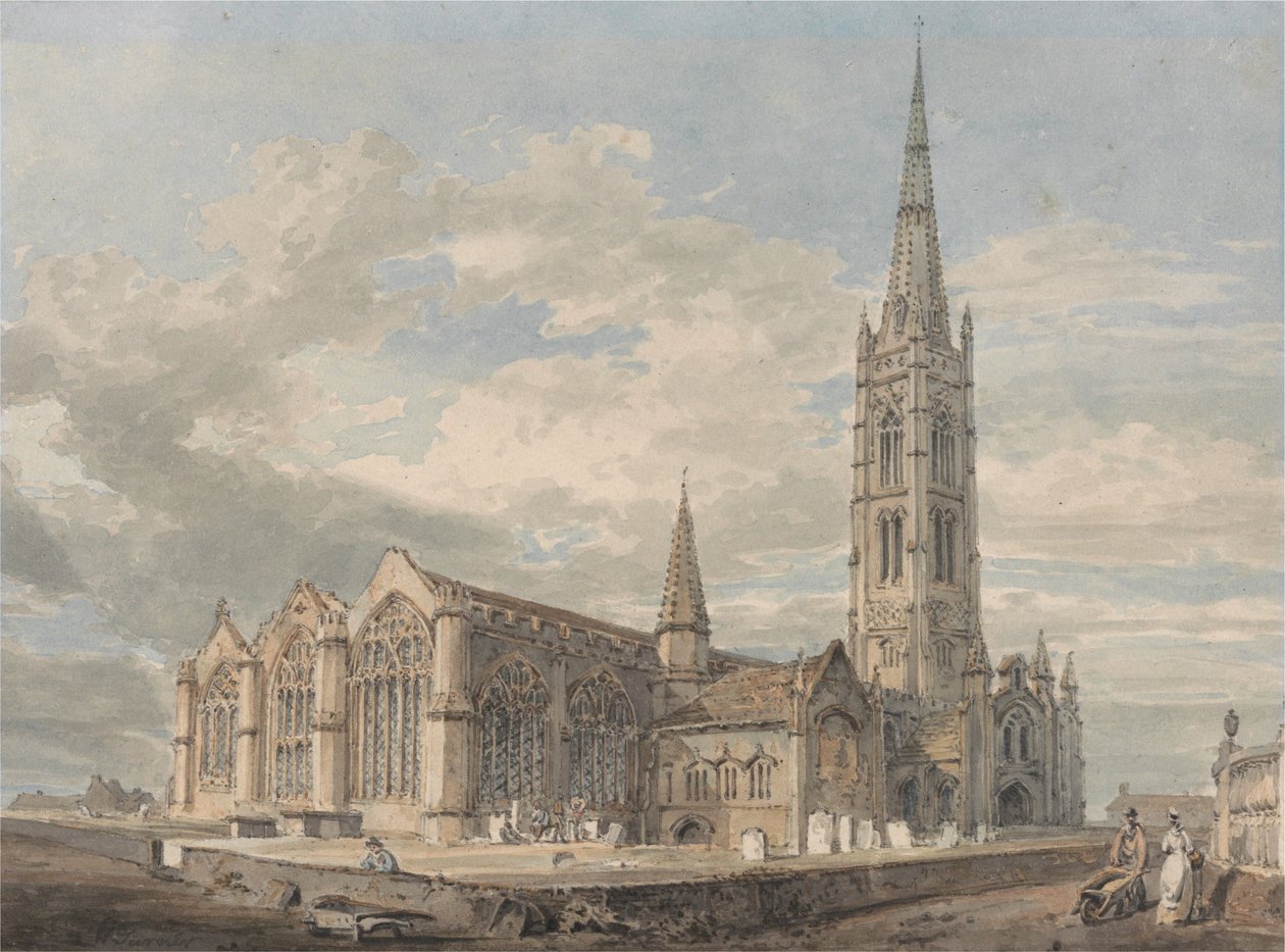 Widok kościoła w Grantham od północnego wschodu, Lincolnshire autorstwa Joseph Mallord William Turner
