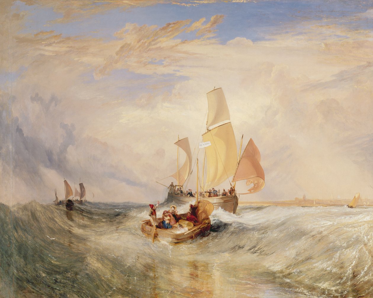 „Teraz dla Malarza” (lina) - pasażerowie wchodzący na pokład autorstwa Joseph Mallord William Turner