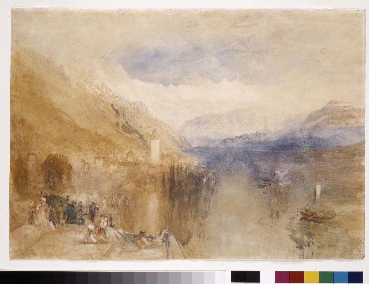 Oberhofen, Lake Thun (aquarela sobre papel branco) polonês autorstwa Joseph Mallord William Turner