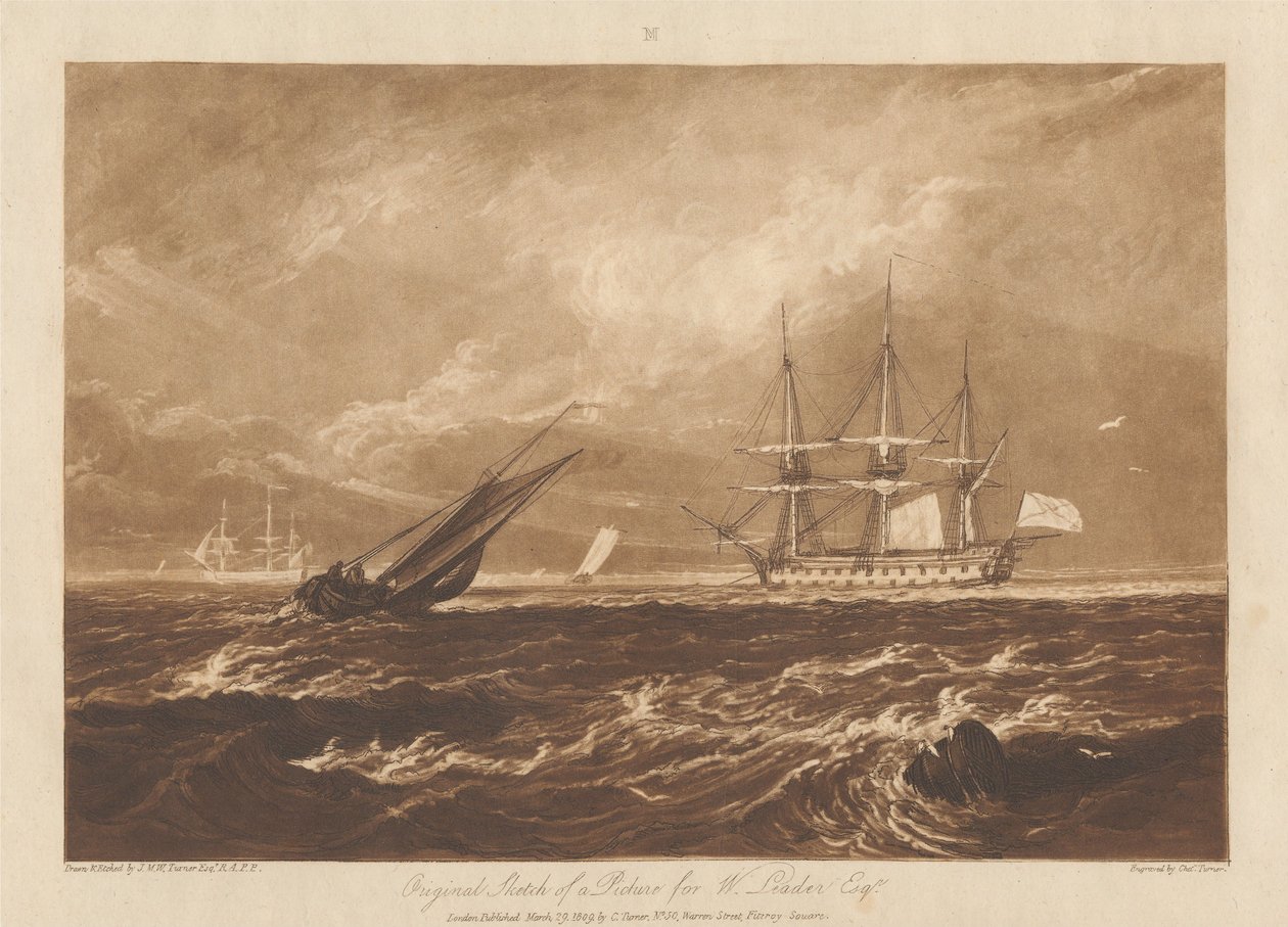 Oryginalny szkic obrazu dla pana W. Leadera autorstwa Joseph Mallord William Turner