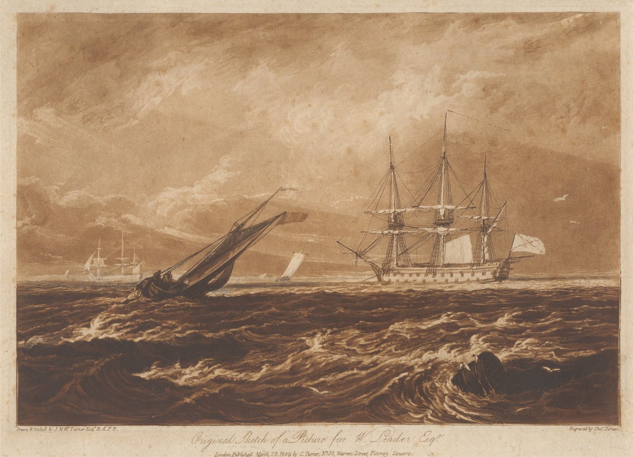 Oryginalny szkic obrazu dla W. Leader, Esq. autorstwa Joseph Mallord William Turner