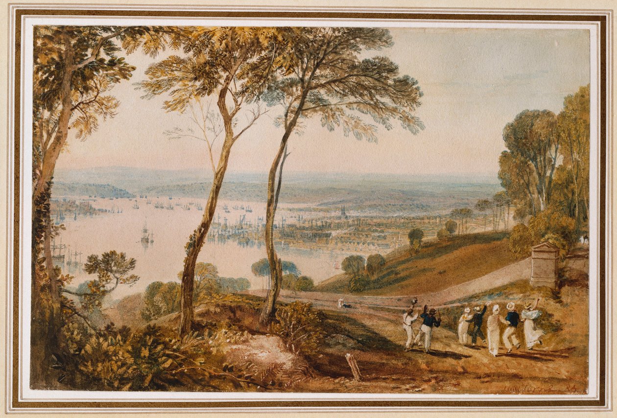 Dok Plymouth, z okolic Mount Edgecumbe autorstwa Joseph Mallord William Turner