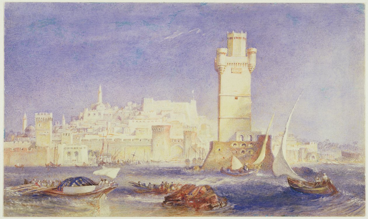 Rodos, ok. 1823-24 (w/c i kolor nadwozia na papierze) autorstwa Joseph Mallord William Turner