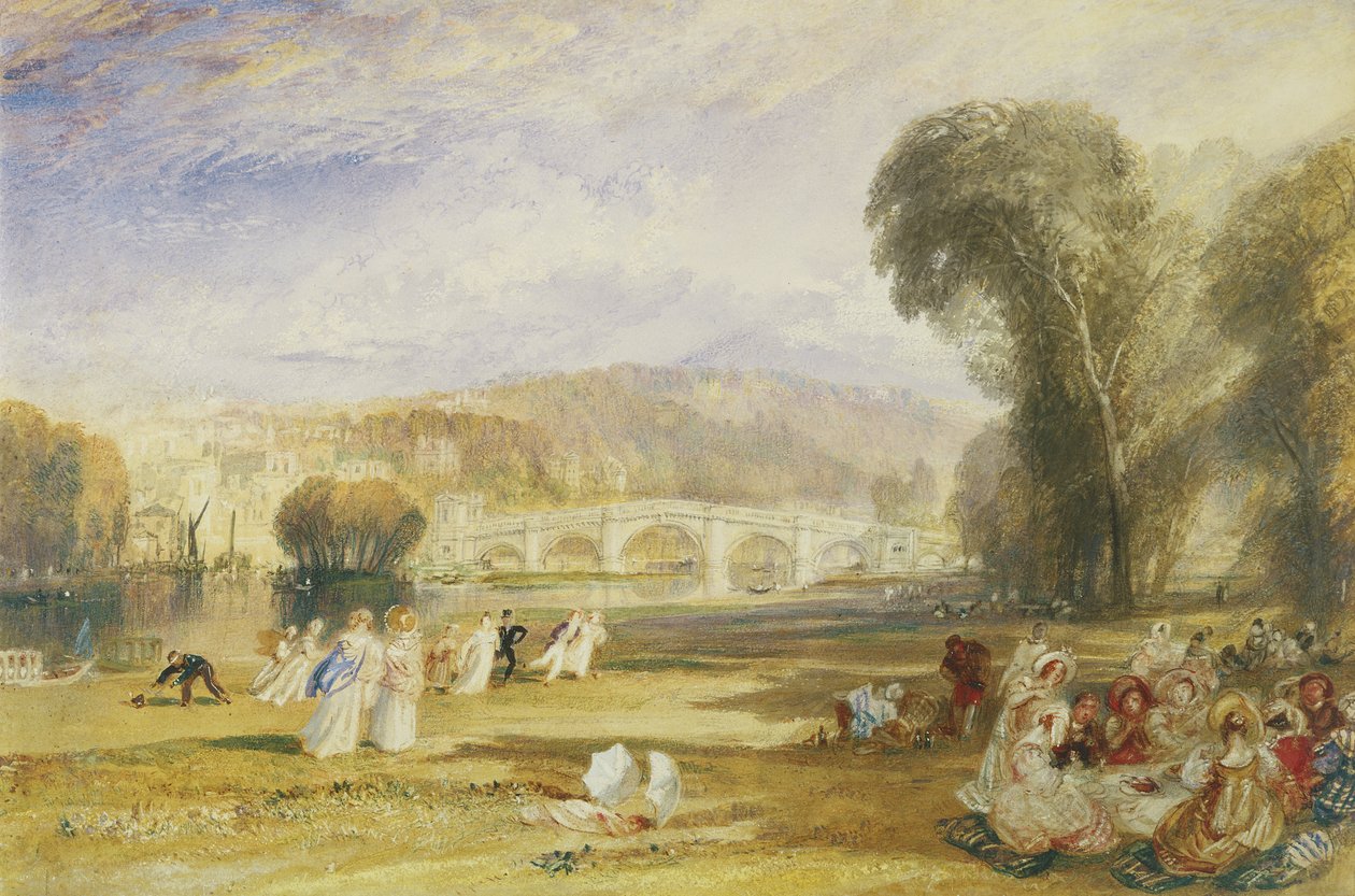 Richmond Hill and Bridge, Surrey, ok. 1831 (akwarela na papierze) autorstwa Joseph Mallord William Turner