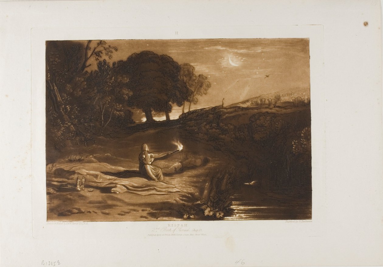 Rispa, tablica 46 z Księgi Studiów autorstwa Joseph Mallord William Turner