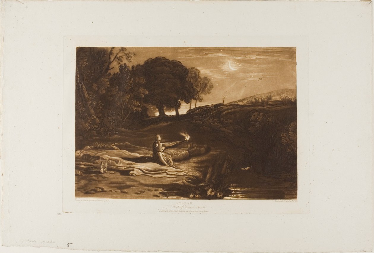 Rispa, tablica 46 z Księgi Studiów autorstwa Joseph Mallord William Turner