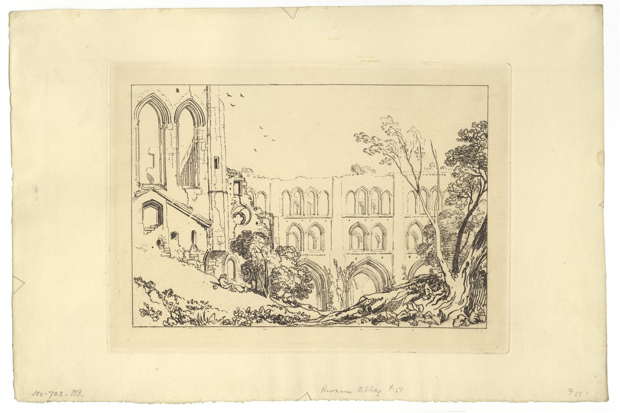 Opactwo Rivaux (akwaforta) autorstwa Joseph Mallord William Turner
