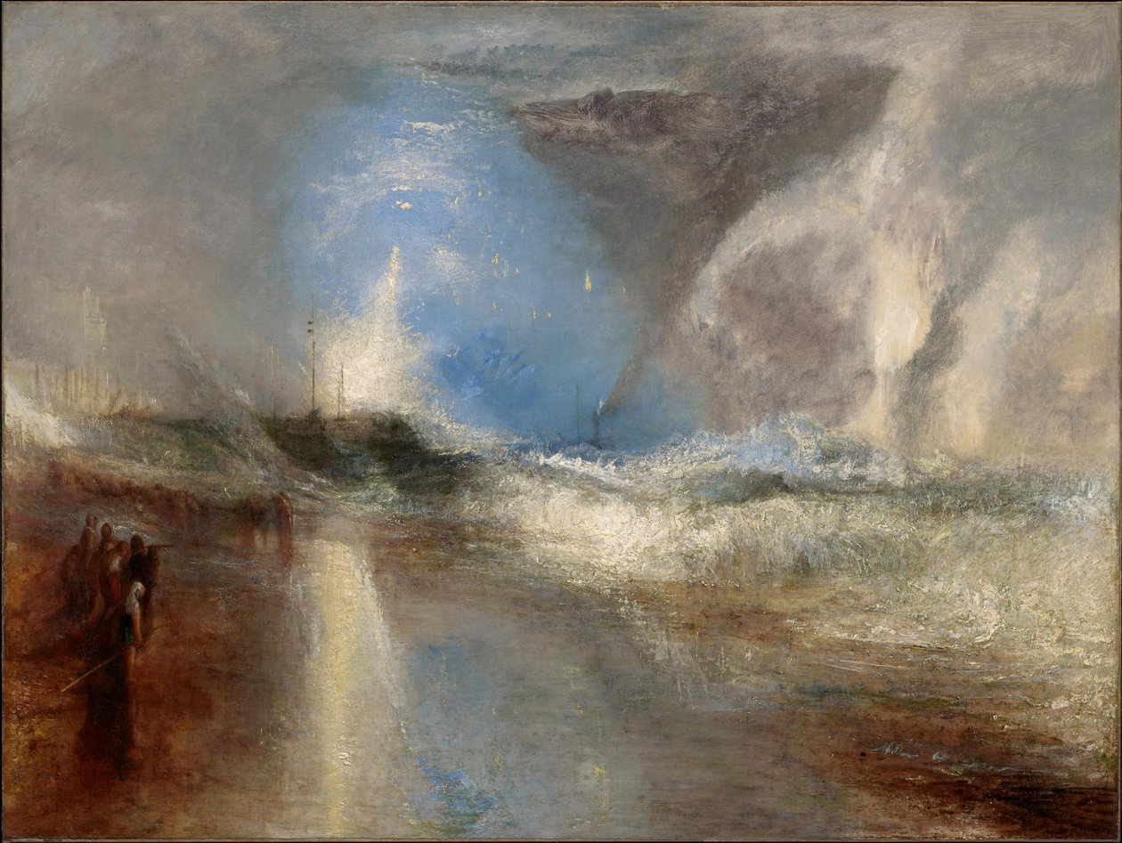 Rakiety i niebieskie światła są pod ręką, aby ostrzec parowce przed płycizną autorstwa Joseph Mallord William Turner