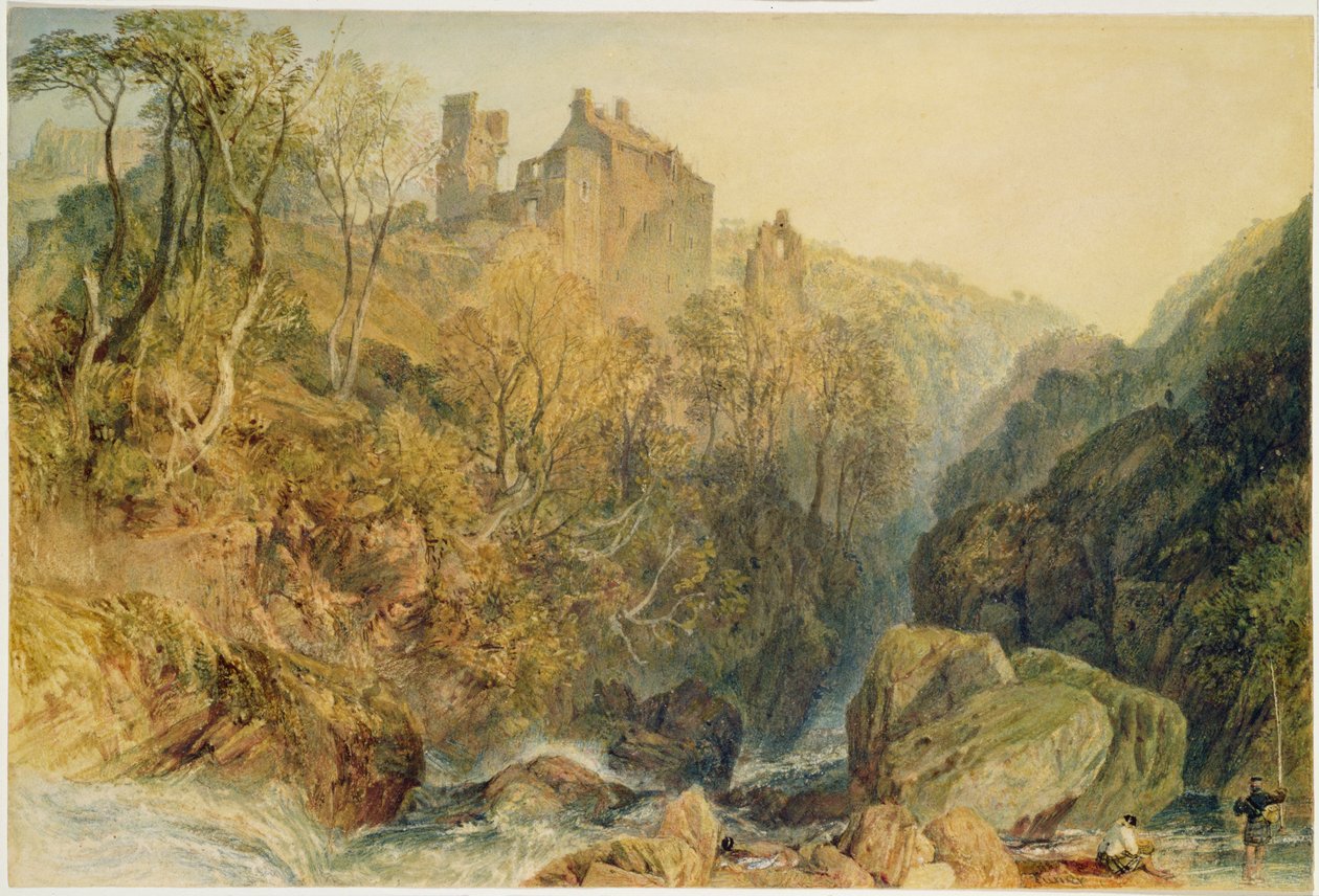Zamek Rosslyn, Midlothian (akwarela i gwasz na papierze) autorstwa Joseph Mallord William Turner