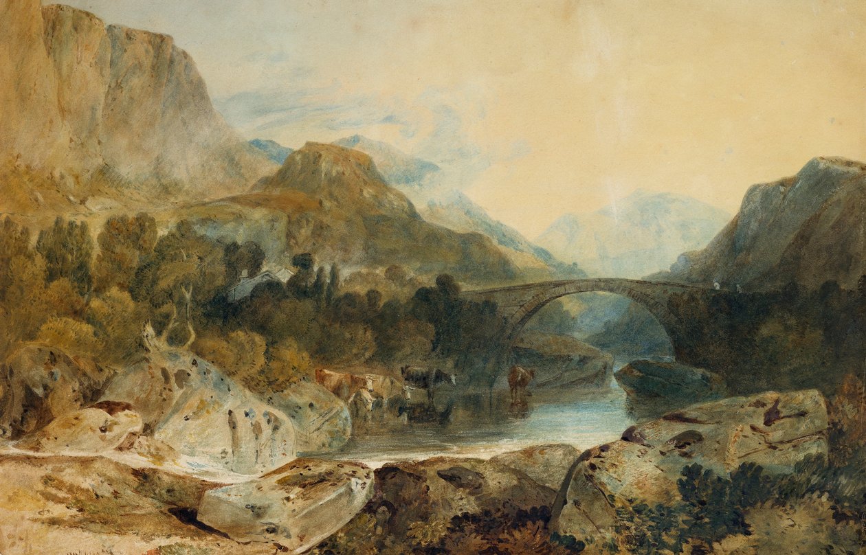 Most Rosthwaite, Borrowdale, ok. 1802 autorstwa Joseph Mallord William Turner