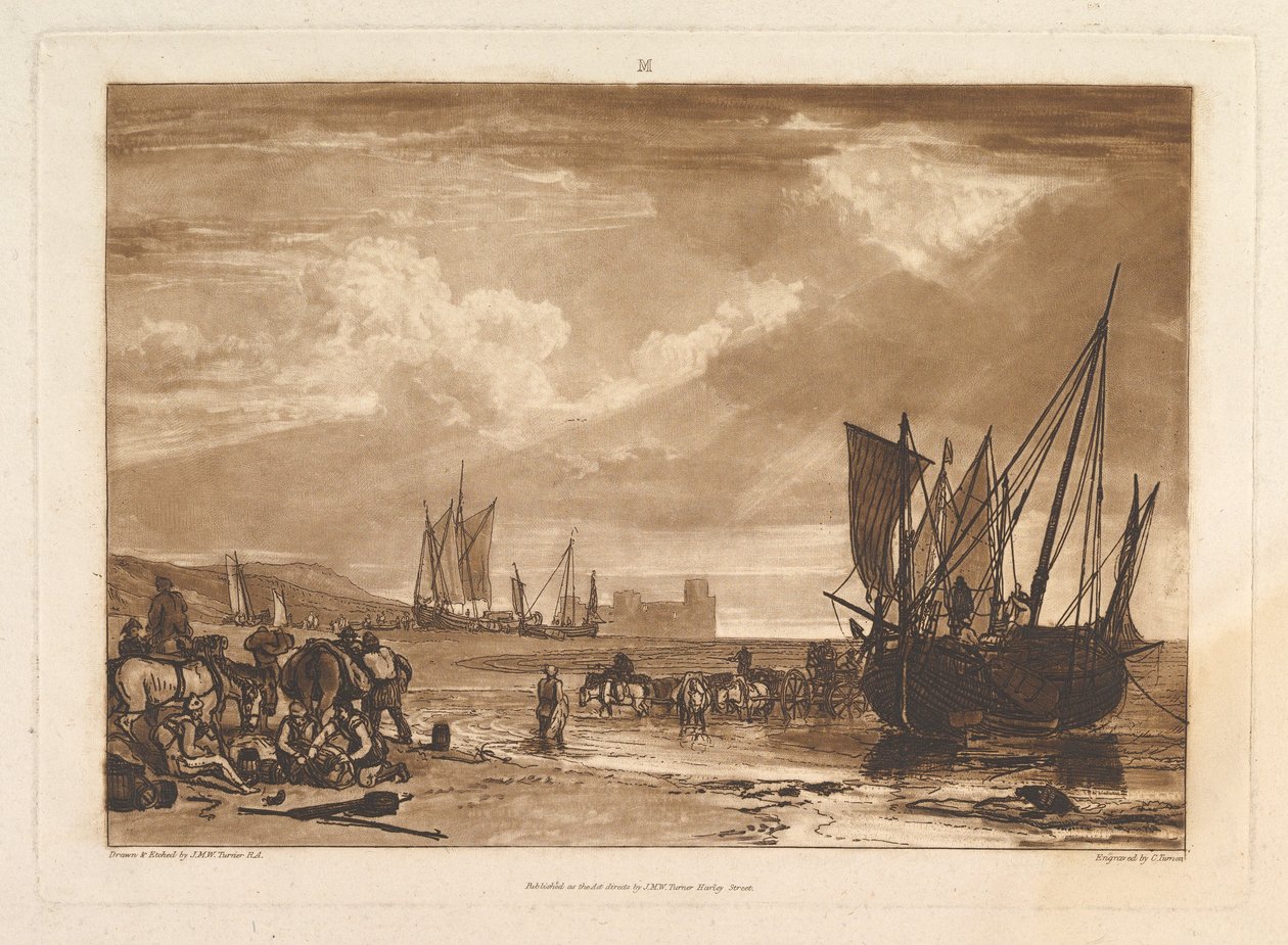 Scena na francuskim wybrzeżu Liber Studiorum, cz. I, płyta 4, 11 czerwca 1807 r. autorstwa Joseph Mallord William Turner