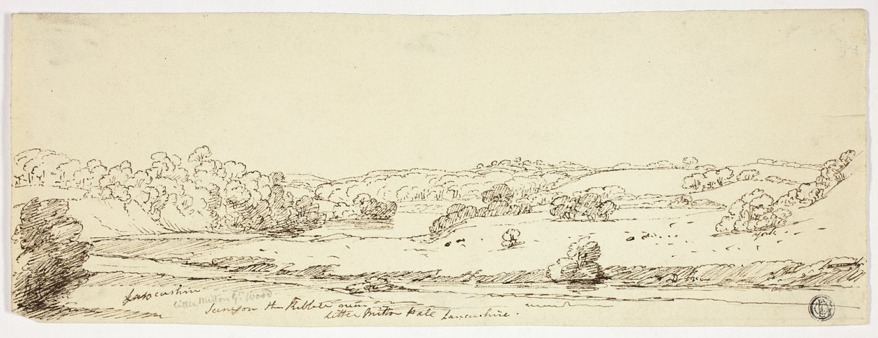 Sceny na Kibble w pobliżu Little Milton Hall, Lancashire autorstwa Joseph Mallord William Turner