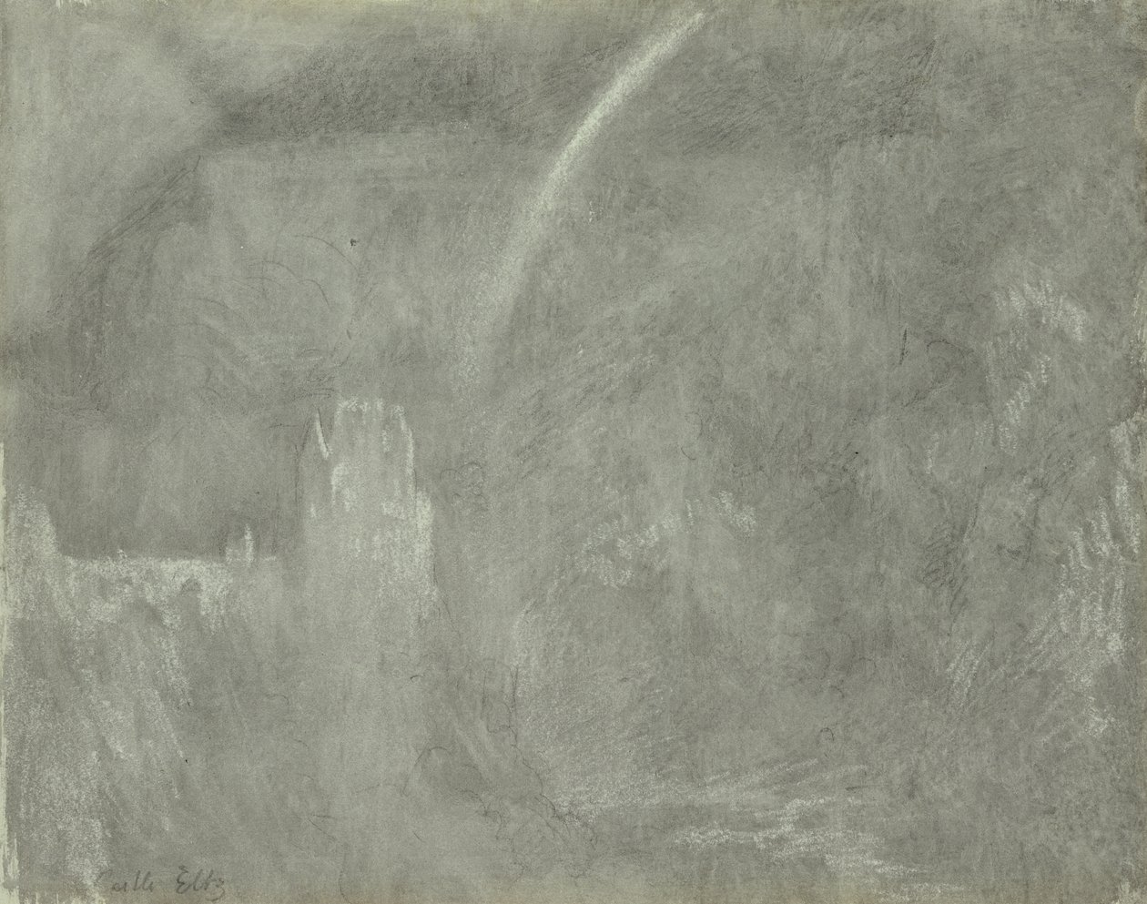 Schloss Eltz (kreda na papierze) autorstwa Joseph Mallord William Turner