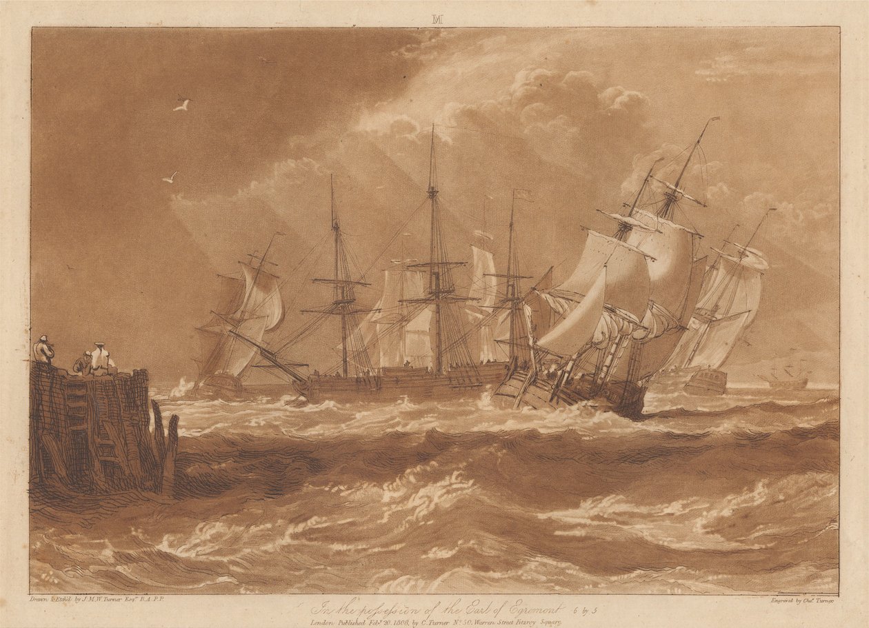Statki na wietrze autorstwa Joseph Mallord William Turner