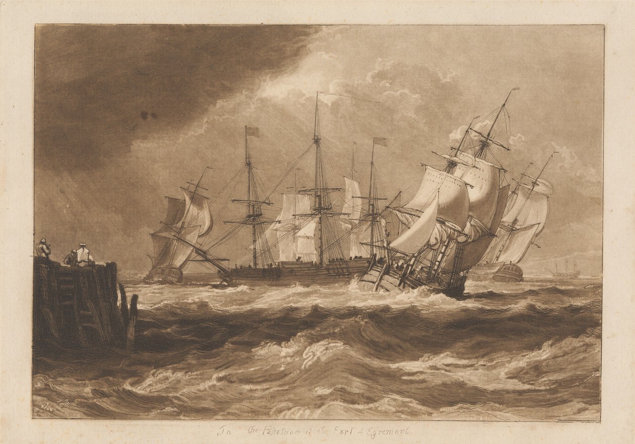 Statki na lekkim wietrze autorstwa Joseph Mallord William Turner