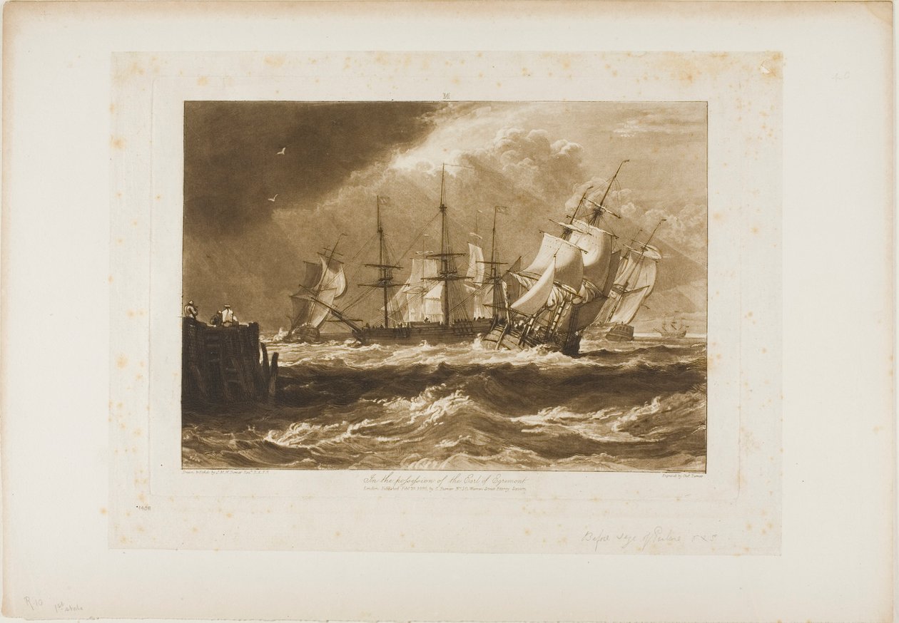 Statki na wietrze, płyta 10 z Liber Studiorum autorstwa Joseph Mallord William Turner