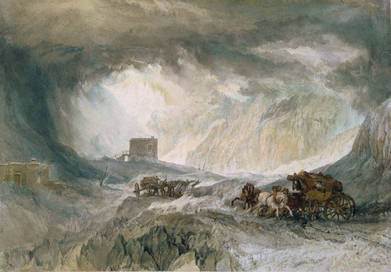 Burza śnieżna, Mont Cenis, 1820 autorstwa Joseph Mallord William Turner