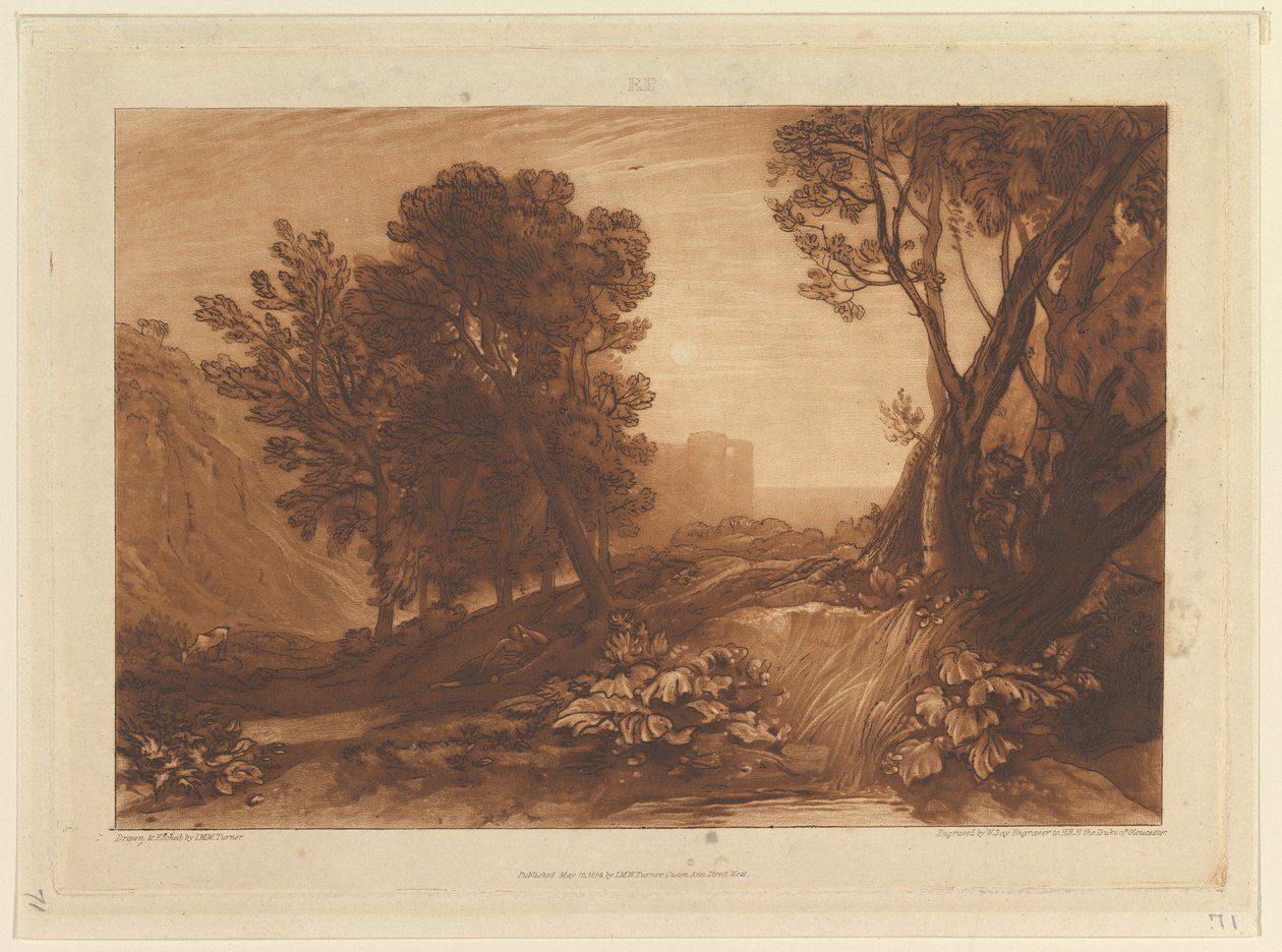 Samotność, czyli czytanie Magdalen Liber Studiorum, cz. XI, tabl. 53, 12 maja 1814 r. autorstwa Joseph Mallord William Turner