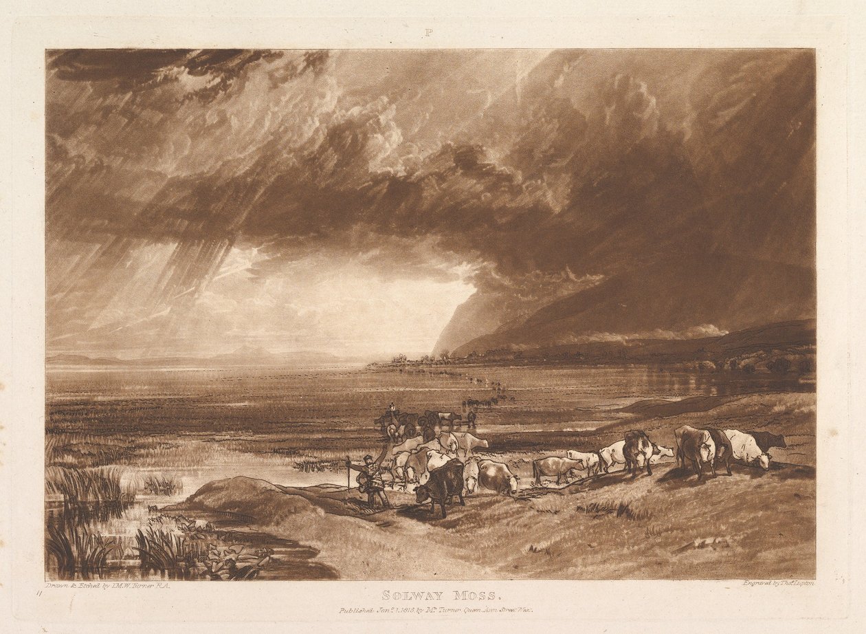 Solway Moss Liber Studiorum, część XI, tablica 52, 1 stycznia 1816. autorstwa Joseph Mallord William Turner