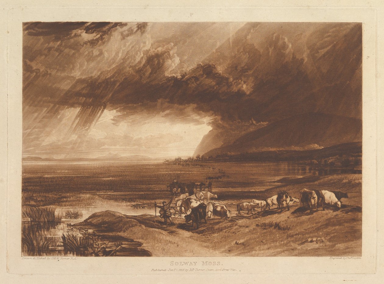 Solway Moss Liber Studiorum, część XI, tablica 52, 1 stycznia 1816. autorstwa Joseph Mallord William Turner