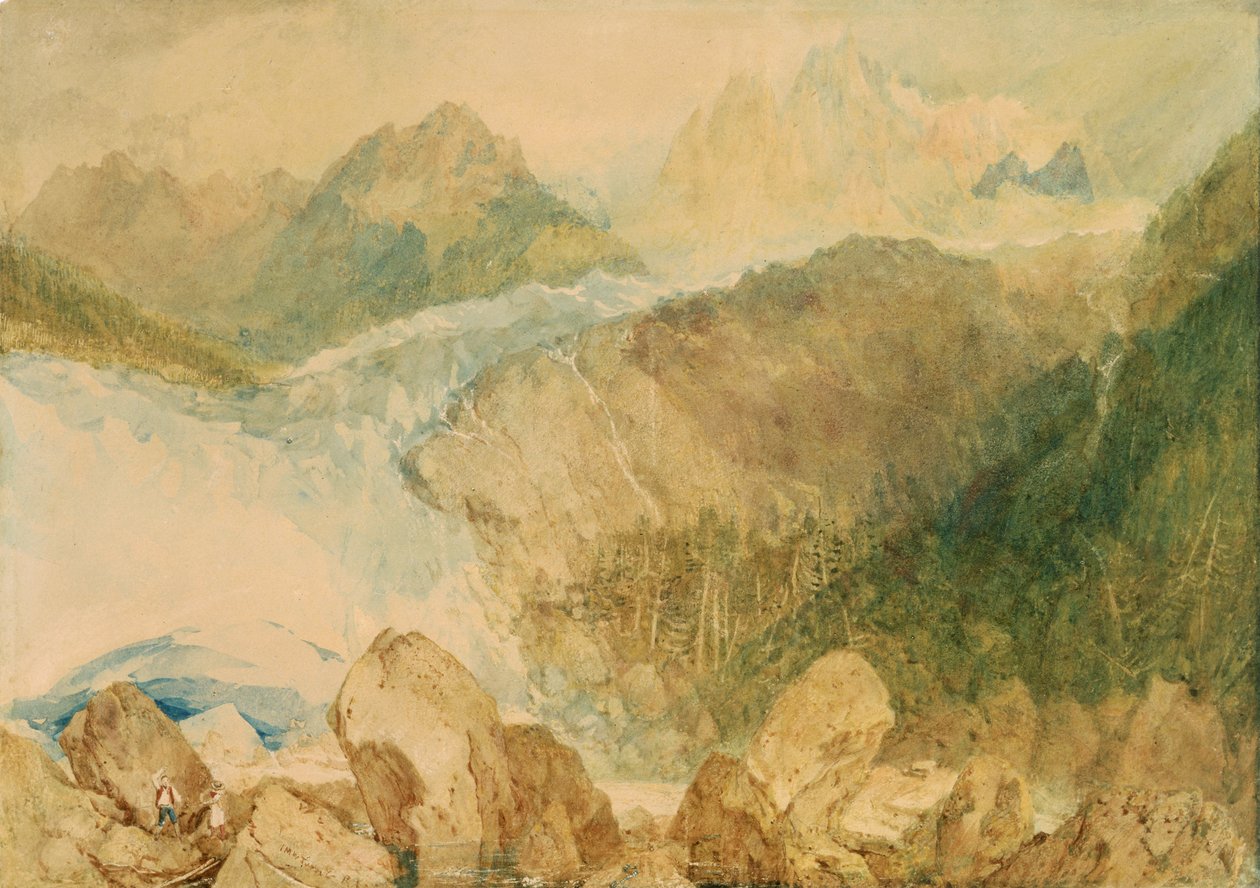 Źródło Arveiron, ok. 1806 (akwarela z wydrapywaniem na papierze) autorstwa Joseph Mallord William Turner