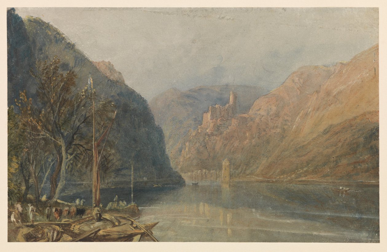 Zamek St Goarshausen i Katz, 1817 autorstwa Joseph Mallord William Turner