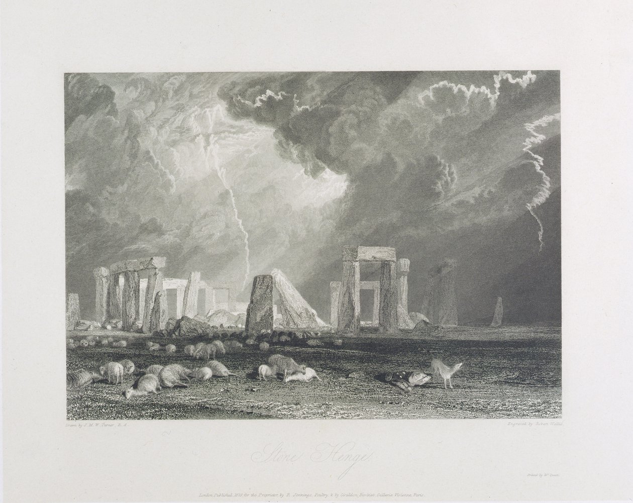 Stonehenge, 1829 (akwaforta i grawerowanie) autorstwa Joseph Mallord William Turner