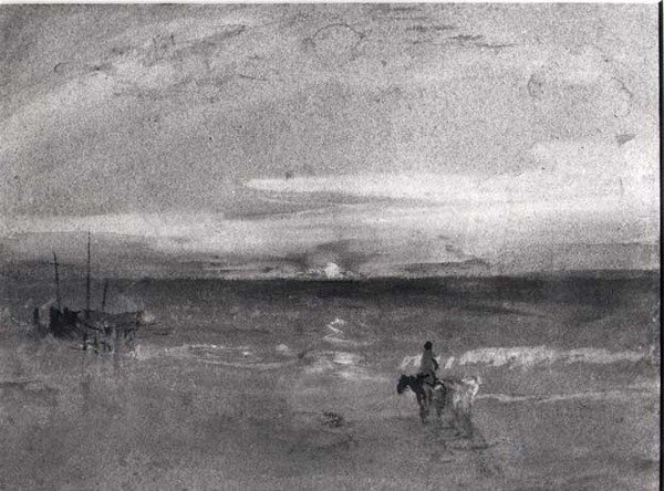 Zachód słońca (akwarela) (zdjęcie czarno-białe) autorstwa Joseph Mallord William Turner